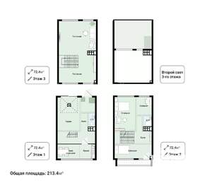 Таунхаус 213м², 3-этажный, участок 2 сот.