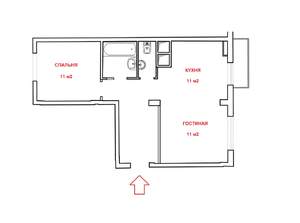 2-к квартира, на длительный срок, 50м2, 11/23 этаж