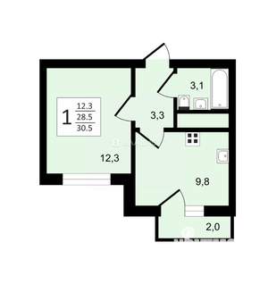 1-к квартира, на длительный срок, 31м2, 19/23 этаж