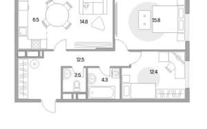 3-к квартира, вторичка, 70м2, 4/23 этаж