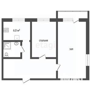 2-к квартира, вторичка, 42м2, 4/5 этаж