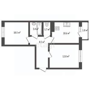 2-к квартира, вторичка, 49м2, 8/23 этаж