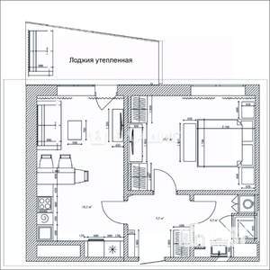 1-к квартира, вторичка, 44м2, 14/17 этаж