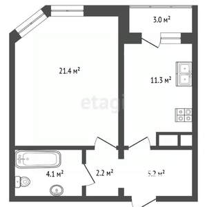 1-к квартира, вторичка, 45м2, 16/25 этаж