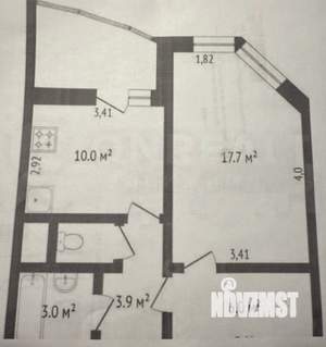 1-к квартира, вторичка, 42м2, 16/18 этаж