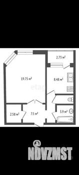 1-к квартира, вторичка, 44м2, 3/17 этаж