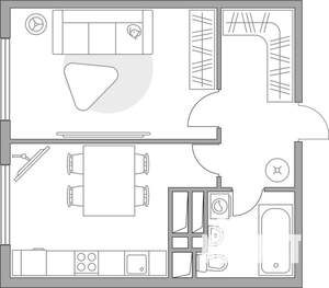 1-к квартира, строящийся дом, 36м2, 17/23 этаж