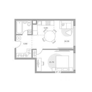 2-к квартира, вторичка, 49м2, 2/23 этаж