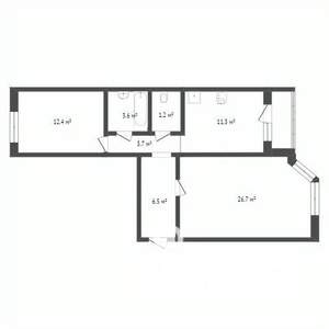 2-к квартира, вторичка, 47м2, 21/25 этаж