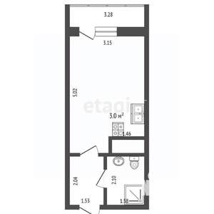 Студия квартира, вторичка, 25м2, 2/23 этаж