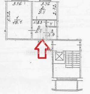 1-к квартира, вторичка, 37м2, 3/10 этаж