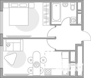 2-к квартира, строящийся дом, 34м2, 12/23 этаж