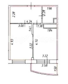 1-к квартира, вторичка, 44м2, 9/14 этаж
