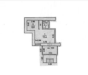 Студия квартира, вторичка, 34м2, 1/9 этаж