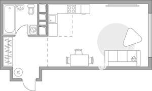 Студия квартира, строящийся дом, 33м2, 12/23 этаж