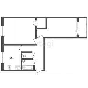 2-к квартира, вторичка, 44м2, 3/5 этаж