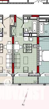 Студия квартира, вторичка, 24м2, 16/25 этаж