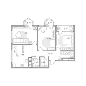3-к квартира, вторичка, 88м2, 12/23 этаж