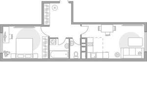 2-к квартира, вторичка, 45м2, 13/23 этаж