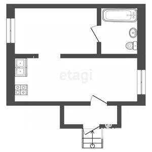 Студия квартира, вторичка, 34м2, 1/9 этаж