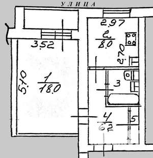 1-к квартира, вторичка, 38м2, 3/9 этаж