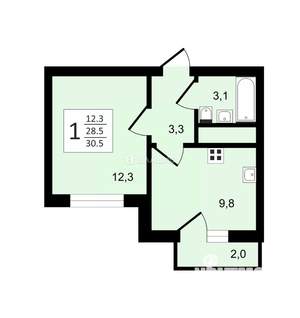1-к квартира, вторичка, 29м2, 19/23 этаж