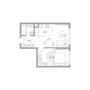 2-к квартира, вторичка, 45м2, 2/23 этаж