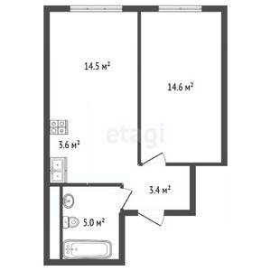 1-к квартира, вторичка, 41м2, 14/24 этаж