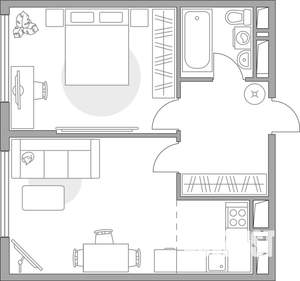 2-к квартира, строящийся дом, 49м2, 4/23 этаж