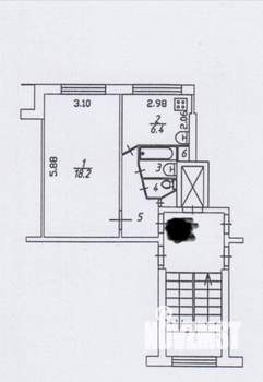 1-к квартира, вторичка, 32м2, 8/9 этаж