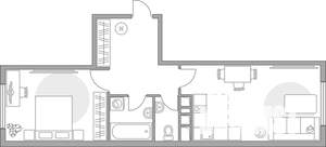 2-к квартира, строящийся дом, 45м2, 6/23 этаж