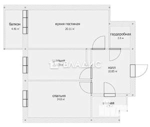 2-к квартира, вторичка, 64м2, 11/18 этаж
