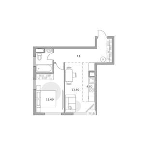 2-к квартира, вторичка, 45м2, 2/23 этаж