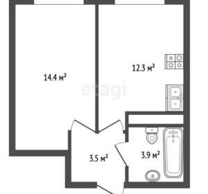 1-к квартира, вторичка, 34м2, 7/13 этаж