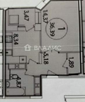 1-к квартира, вторичка, 37м2, 9/18 этаж