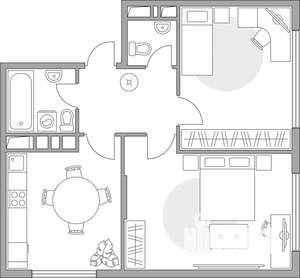 2-к квартира, строящийся дом, 50м2, 10/23 этаж