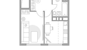 2-к квартира, строящийся дом, 29м2, 6/13 этаж