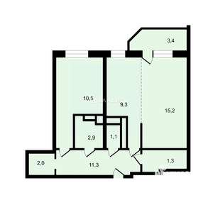 2-к квартира, вторичка, 57м2, 13/17 этаж