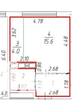 Студия квартира, вторичка, 28м2, 6/23 этаж