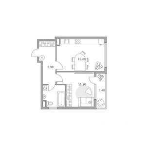 1-к квартира, вторичка, 43м2, 2/23 этаж