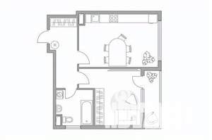1-к квартира, вторичка, 43м2, 2/23 этаж