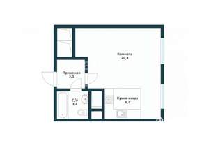 1-к квартира, вторичка, 31м2, 3/23 этаж