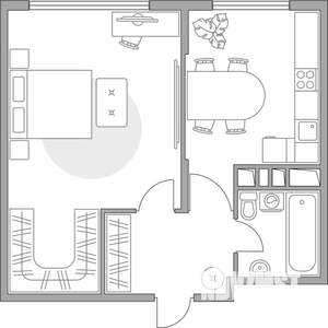 1-к квартира, строящийся дом, 41м2, 7/23 этаж