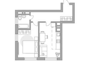 2-к квартира, строящийся дом, 44м2, 6/23 этаж