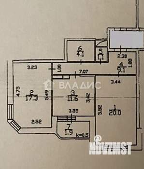 2-к квартира, вторичка, 64м2, 5/17 этаж