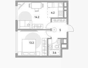 2-к квартира, вторичка, 40м2, 6/23 этаж