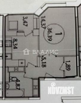 1-к квартира, вторичка, 37м2, 9/18 этаж