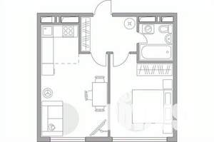 2-к квартира, вторичка, 41м2, 22/23 этаж