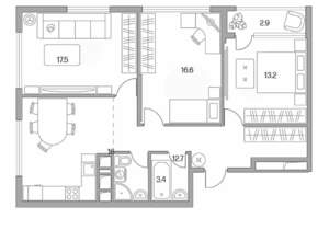 3-к квартира, строящийся дом, 85м2, 3/23 этаж