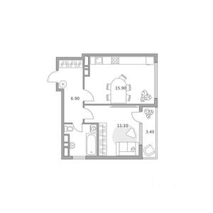 1-к квартира, вторичка, 42м2, 13/23 этаж